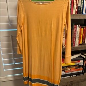 Stewart Simmons orange striped long sleeve dress